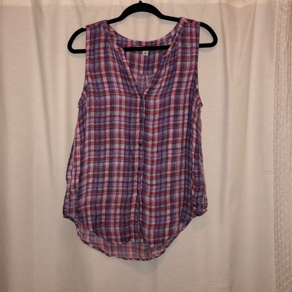 Lucky Brand sleeveless Linen Blouse